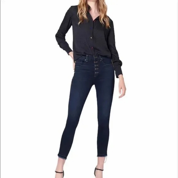 Veronica Beard Debbie 10" Skinny Tuxedo Stripe Jeans - Picture 16 of 16
